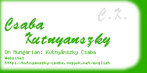 csaba kutnyanszky business card