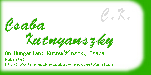 csaba kutnyanszky business card